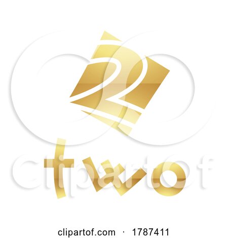 Golden Symbol for Number 2 on a White Background - Icon 4 by cidepix