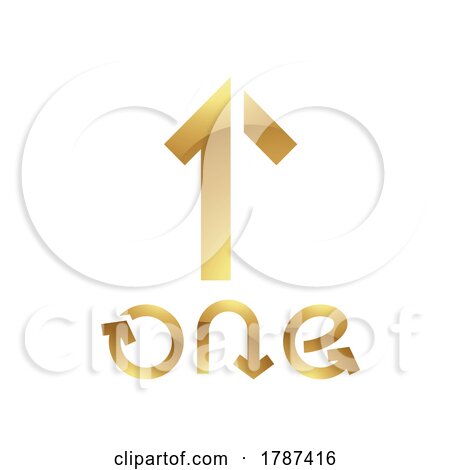 Golden Symbol for Number 1 on a White Background - Icon 3 by cidepix