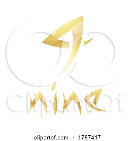 Golden Symbol for Number 9 on a White Background - Icon 3 by cidepix