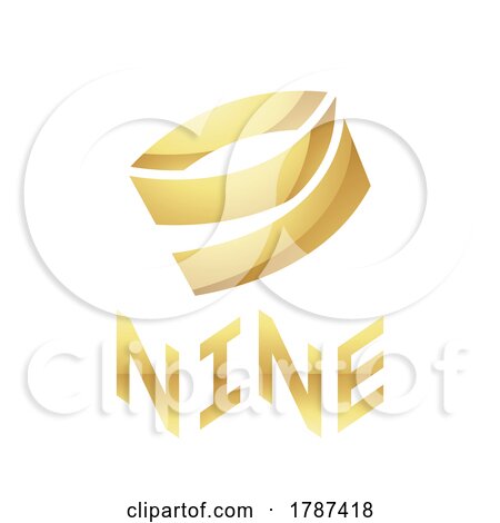 Golden Symbol for Number 9 on a White Background - Icon 4 by cidepix