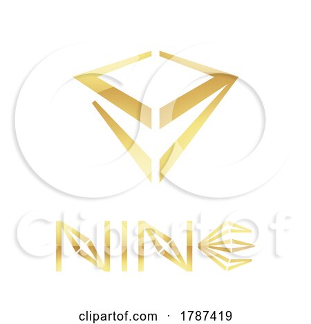 Golden Symbol for Number 9 on a White Background - Icon 5 by cidepix