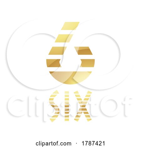 Golden Symbol for Number 6 on a White Background - Icon 2 by cidepix