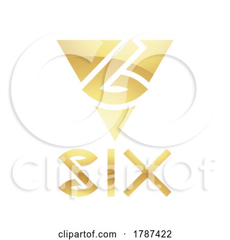 Golden Symbol for Number 6 on a White Background - Icon 3 by cidepix