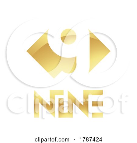 Golden Symbol for Number 9 on a White Background - Icon 1 by cidepix