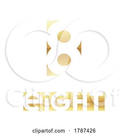 Golden Symbol for Number 8 on a White Background - Icon 8 by cidepix