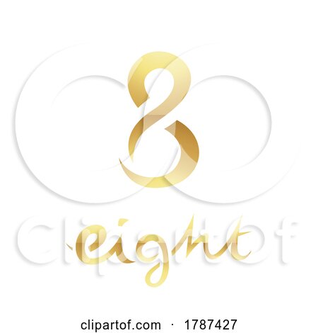 Golden Symbol for Number 8 on a White Background - Icon 7 by cidepix