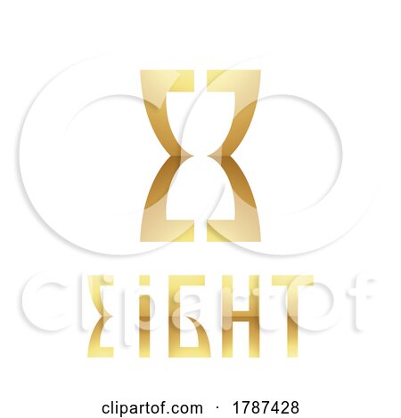 Golden Symbol for Number 8 on a White Background - Icon 6 by cidepix