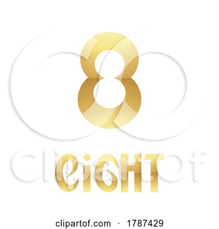 Golden Symbol for Number 8 on a White Background - Icon 5 by cidepix
