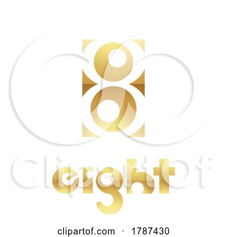 Golden Symbol for Number 8 on a White Background - Icon 4 by cidepix