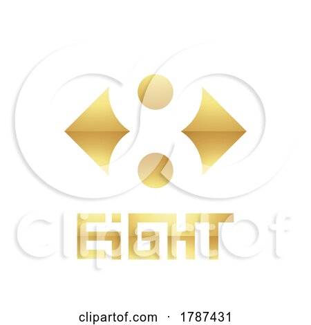 Golden Symbol for Number 8 on a White Background - Icon 3 by cidepix