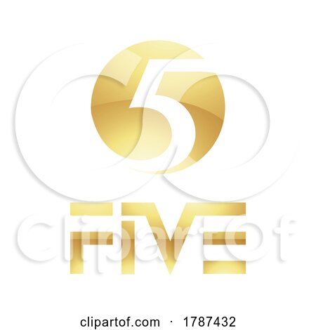 Golden Symbol for Number 5 on a White Background - Icon 4 by cidepix