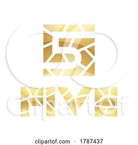 Golden Symbol for Number 5 on a White Background - Icon 9 by cidepix