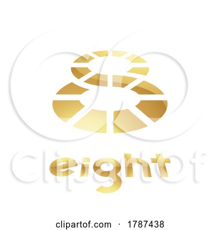 Golden Symbol for Number 8 on a White Background - Icon 2 by cidepix