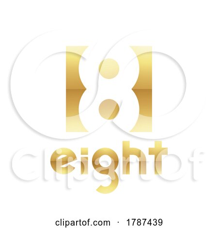 Golden Symbol for Number 8 on a White Background - Icon 1 by cidepix
