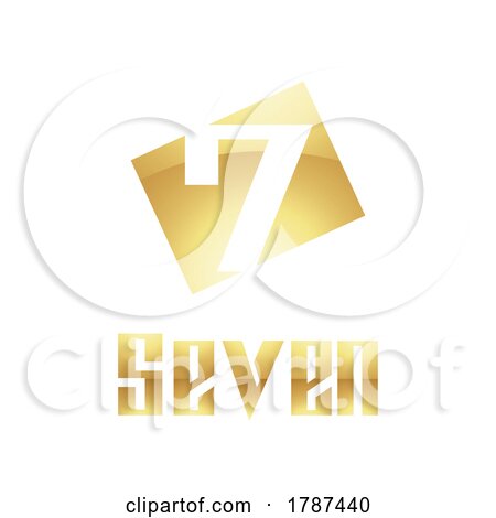 Golden Symbol for Number 7 on a White Background - Icon 9 by cidepix