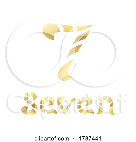 Golden Symbol for Number 7 on a White Background - Icon 8 by cidepix
