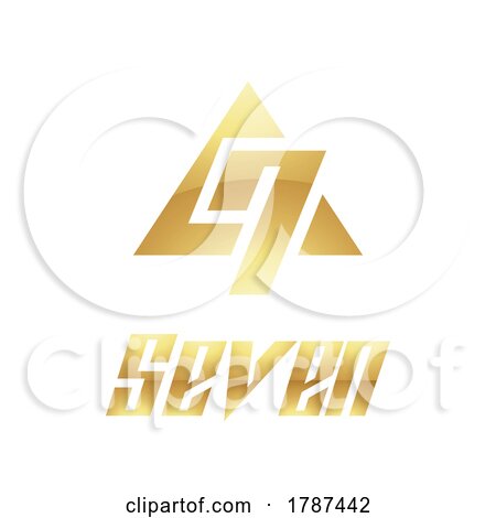 Golden Symbol for Number 7 on a White Background - Icon 7 by cidepix