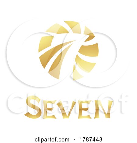 Golden Symbol for Number 7 on a White Background - Icon 6 by cidepix