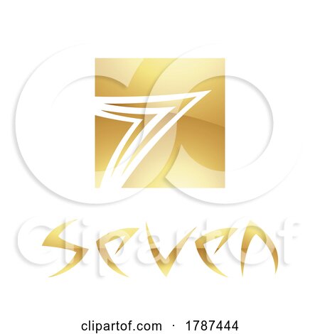 Golden Symbol for Number 7 on a White Background - Icon 5 by cidepix