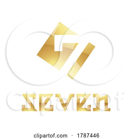 Golden Symbol for Number 7 on a White Background - Icon 3 by cidepix