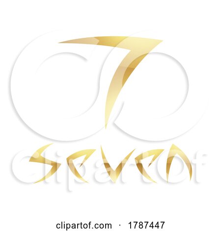 Golden Symbol for Number 7 on a White Background - Icon 2 by cidepix