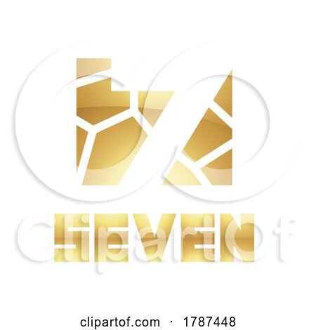 Golden Symbol for Number 7 on a White Background - Icon 1 by cidepix