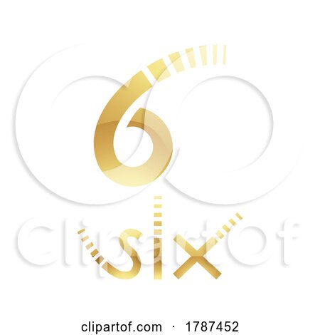 Golden Symbol for Number 6 on a White Background - Icon 7 by cidepix
