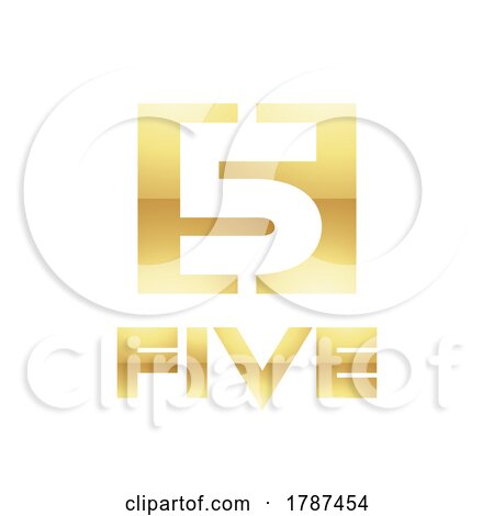 Golden Symbol for Number 5 on a White Background - Icon 1 by cidepix