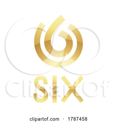 Golden Symbol for Number 6 on a White Background - Icon 4 by cidepix