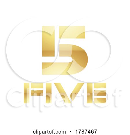 Golden Symbol for Number 5 on a White Background - Icon 3 by cidepix