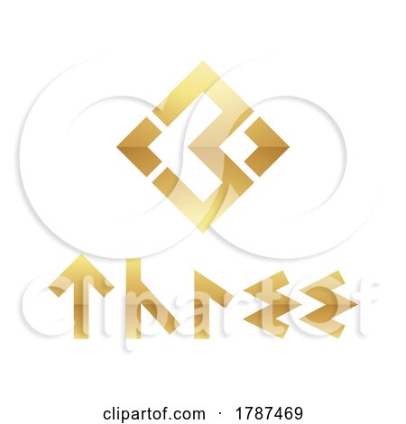 Golden Symbol for Number 3 on a White Background - Icon 9 by cidepix