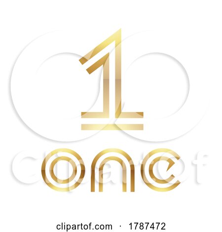 Golden Symbol for Number 1 on a White Background - Icon 5 by cidepix