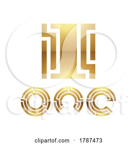Golden Symbol for Number 1 on a White Background - Icon 6 by cidepix