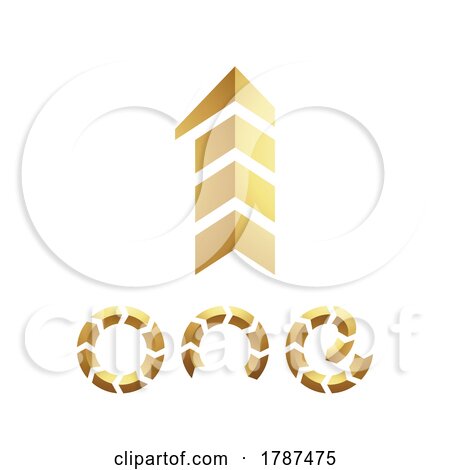 Golden Symbol for Number 1 on a White Background - Icon 8 by cidepix
