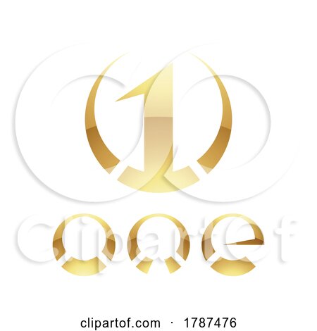 Golden Symbol for Number 1 on a White Background - Icon 9 by cidepix