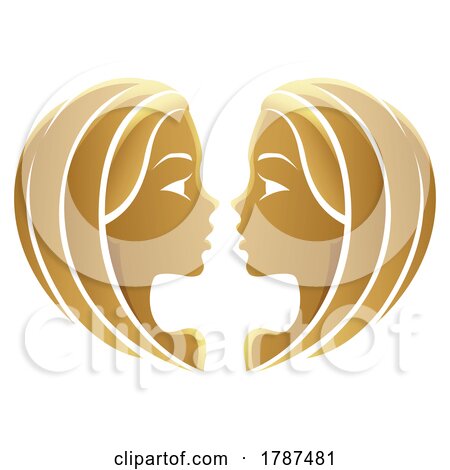 Golden Zodiac Sign Gemini on a White Background by cidepix