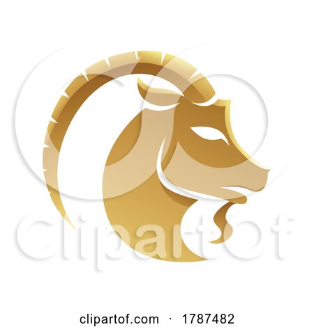 Golden Zodiac Sign Capricorn on a White Background by cidepix