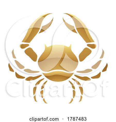Golden Zodiac Sign Cancer on a White Background by cidepix