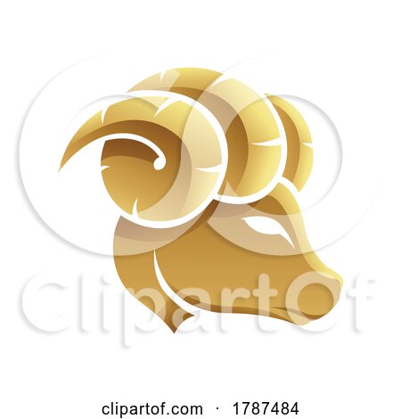 Golden Zodiac Sign Aries on a White Background by cidepix