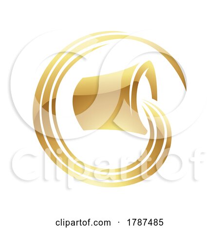 Golden Zodiac Sign Aquarius on a White Background by cidepix