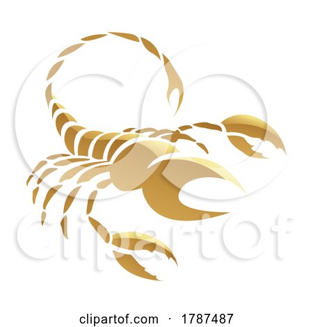 Golden Zodiac Sign Scorpio on a White Background by cidepix