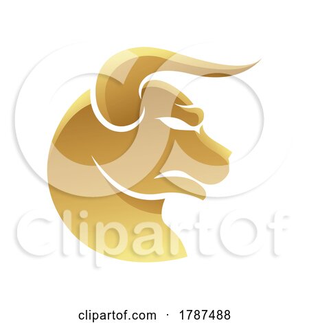 Golden Zodiac Sign Taurus on a White Background by cidepix