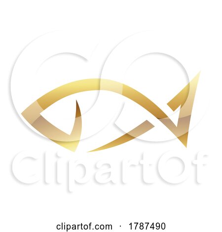 Golden Glossy Abstract Fish on a White Background by cidepix