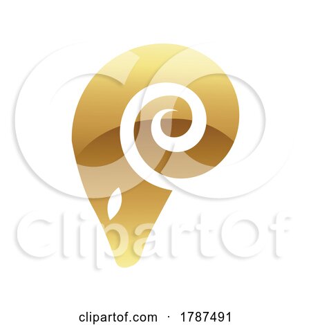 Golden Glossy Abstract Ram on a White Background by cidepix