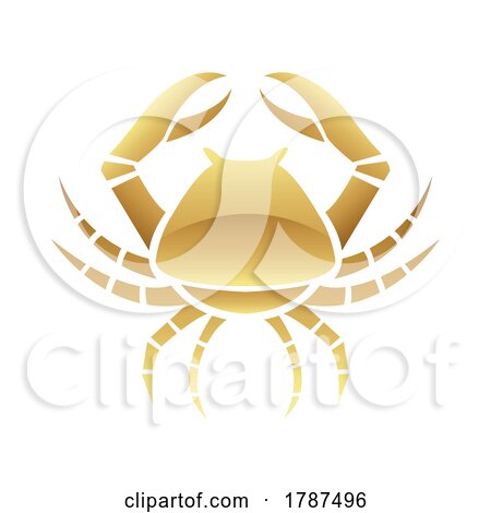 Golden Glossy Crab Icon on a White Background by cidepix