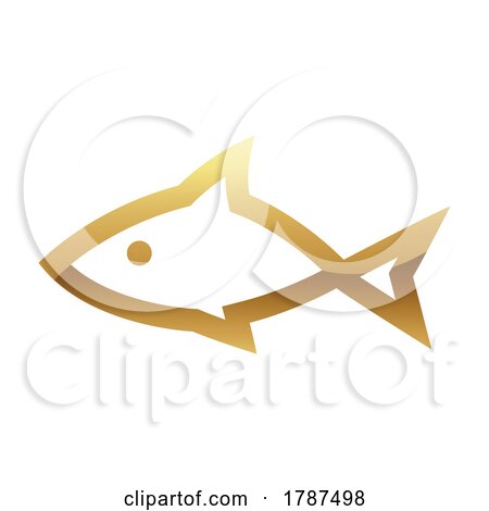 Golden Abstract Glossy Fish on a White Background by cidepix