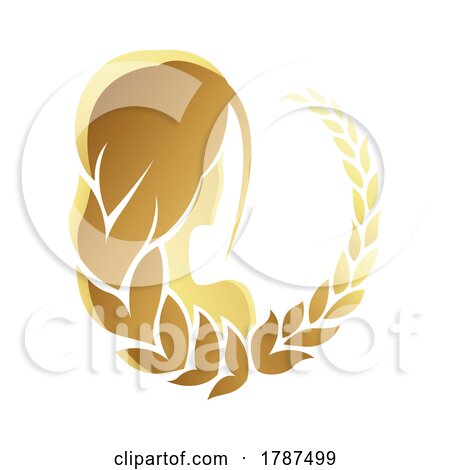 Golden Zodiac Sign Virgo on a White Background by cidepix