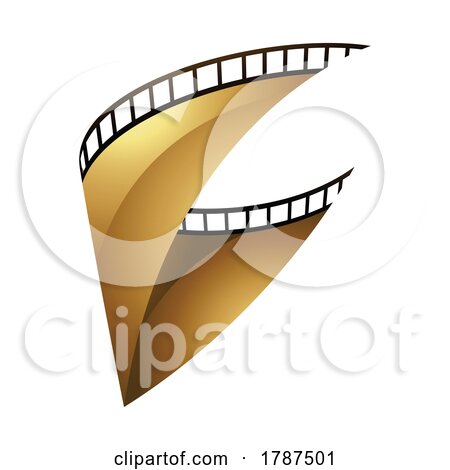 Golden Film Strip on a White Background by cidepix