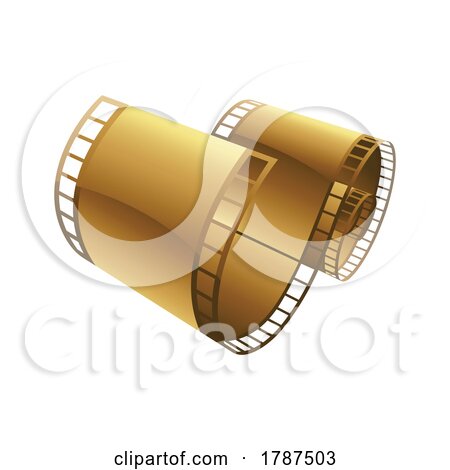 Golden Curly Film Strip on a White Background by cidepix