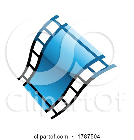 Blue Film Reel on a White Background by cidepix